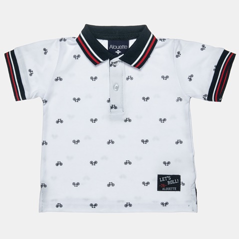 ALOUETTE-Παιδικό σετ από polo μπλούζα και chino βερμούδα ALOUETTE λευκό μπλε