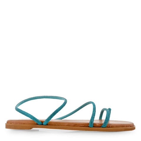 TSAKIRIS MALLAS-Γυναικεία flats πέδιλα TSAKIRIS MALLAS O41009741 τυρκουάζ