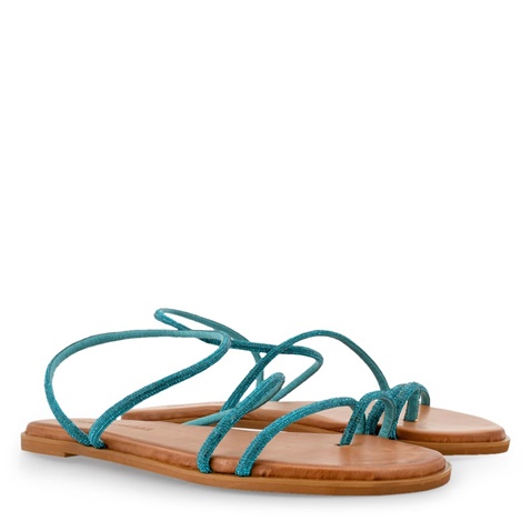 TSAKIRIS MALLAS-Γυναικεία flats πέδιλα TSAKIRIS MALLAS O41009741 τυρκουάζ