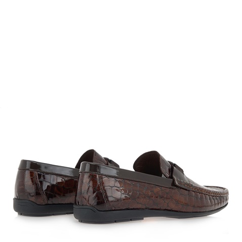 GIOVANNI MORELLI-Ανδρικά παπούτσια loafers GIOVANNI MORELLI P562A0941 καφε κροκό λουστρίνι