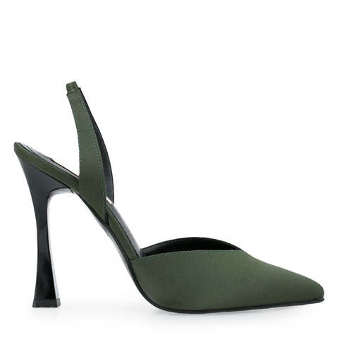 TSAKIRIS MALLAS-Γυναικείες γόβες slingback TSAKIRIS MALLAS O41009025 χακί σατέν