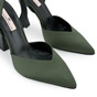 TSAKIRIS MALLAS-Γυναικείες γόβες slingback TSAKIRIS MALLAS O41009025 χακί σατέν