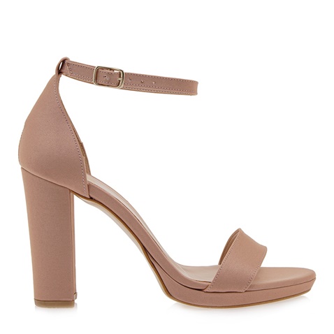 JK LONDON-Γυναικεία πέδιλα JK LONDON Q40965016 μπεζ nude σατέν