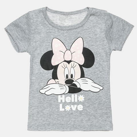 DISNEY-Παιδικό σετ πιτζάμας Disney Minnie Mouse γκρι ροζ floral