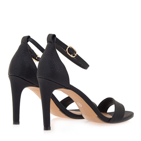 JK LONDON-Γυναικεία πέδιλα JK LONDON Q492A9835 μαύρα snakeskin
