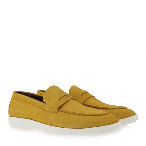 OZIYS-Ανδρικά loafers OZIYS P560A3012 κίτρινα nubuck