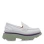 4CCCCEES-Γυναικεία loafers 4CCCCEES O115A0273 λευκά πράσινα