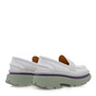 4CCCCEES-Γυναικεία loafers 4CCCCEES O115A0273 λευκά πράσινα