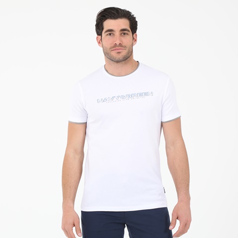 NAVY & GREEN-Ανδρικό t-shirt NAVY & GREEN λευκό