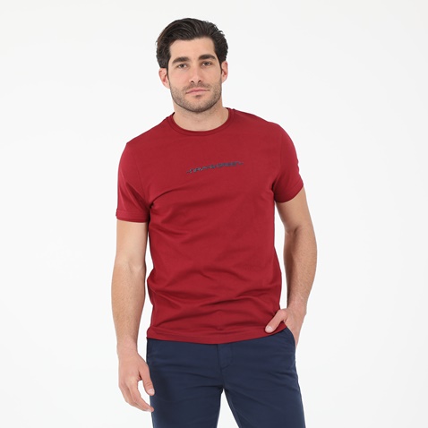 NAVY & GREEN-Ανδρικό t-shirt NAVY & GREEN κόκκινο