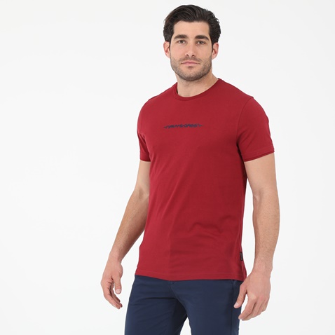 NAVY & GREEN-Ανδρικό t-shirt NAVY & GREEN κόκκινο