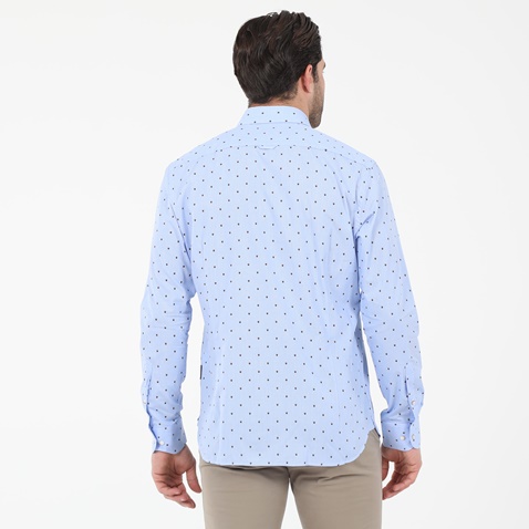 NAVY & GREEN-Ανδρικό πουκάμισο NAVY & GREEN FIT LINE μπλε καφέ