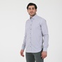 NAVY & GREEN-Ανδρικό πουκάμισο NAVY & GREEN COMFORT FIT μπλε λευκό ριγέ