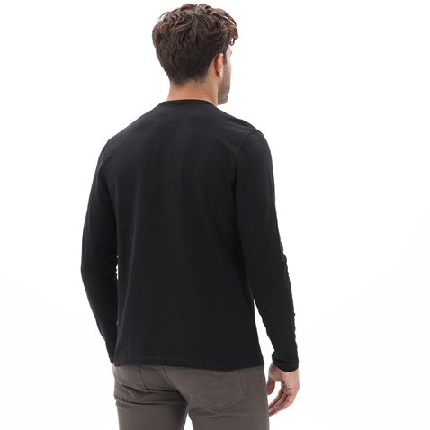 NAVY & GREEN-Ανδρικό μακρυμάνικο t-shirt NAVY & GREEN μαύρο