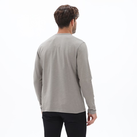 NAVY & GREEN-Ανδρικό μακρυμάνικο t-shirt NAVY & GREEN γκρι