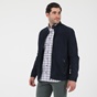 NAVY & GREEN-Ανδρικό δερμάτινο jacket NAVY & GREEN μπλε