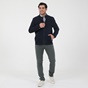 NAVY & GREEN-Ανδρικό δερμάτινο jacket NAVY & GREEN μπλε