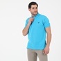 NAVY & GREEN-Ανδρική polo μπλούζα NAVY & GREEN τιρκουάζ