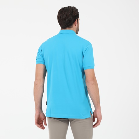 NAVY & GREEN-Ανδρική polo μπλούζα NAVY & GREEN τιρκουάζ