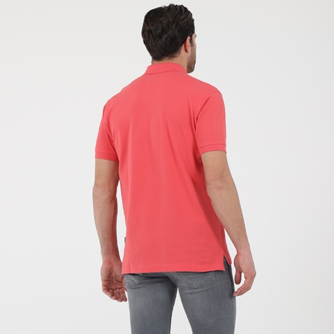 NAVY & GREEN-Ανδρική polo μπλούζα NAVY & GREEN κοραλί