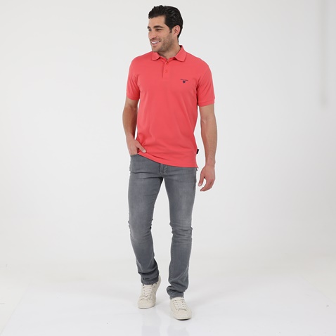 NAVY & GREEN-Ανδρική polo μπλούζα NAVY & GREEN κοραλί