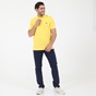NAVY & GREEN-Ανδρική polo μπλούζα NAVY & GREEN CUSTOM FIT κίτρινη