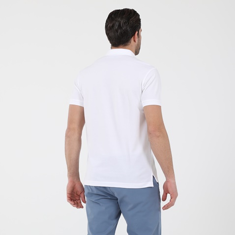 NAVY & GREEN-Ανδρική polo μπλούζα NAVY & GREEN λευκή