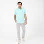 NAVY & GREEN-Ανδρική polo μπλούζα NAVY & GREEN CUSTOM FIT φυστικί