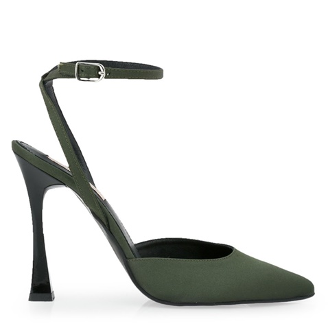 TSAKIRIS MALLAS-Γυναικείες γόβες slingback TSAKIRIS MALLAS O41008055 χακί σατέν