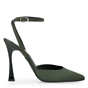 TSAKIRIS MALLAS-Γυναικείες γόβες slingback TSAKIRIS MALLAS O41008055 χακί σατέν