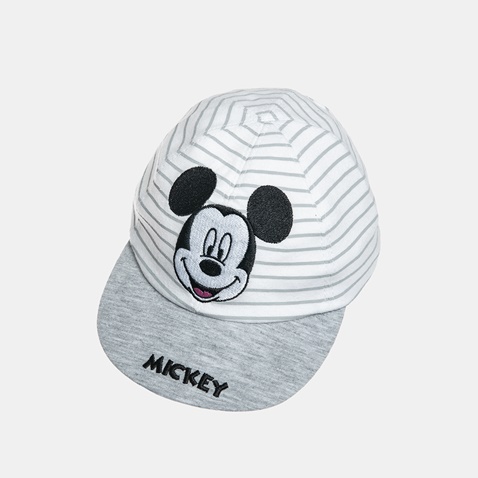 DISNEY-Παιδικό καπέλο jockey Disney MICKEY MOUSE λευκό γκρι