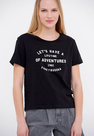 FUNKY BUDDHA-Γυναικείο t-shirt FUNKY BUDDHA μαύρο