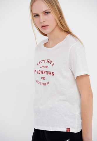 FUNKY BUDDHA-Γυναικείο t-shirt FUNKY BUDDHA λευκό