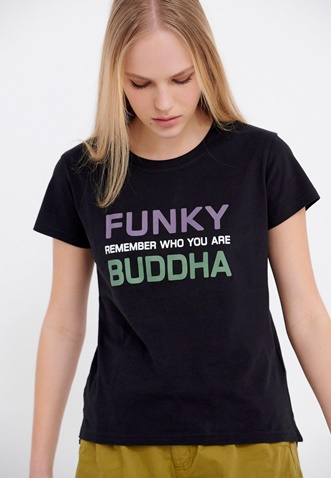 FUNKY BUDDHA-Γυναικείο t-shirt FUNKY BUDDHA μαύρο