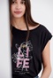 FUNKY BUDDHA-Γυναικείο αμάνικο t-shirt FUNKY BUDDHA μαύρο