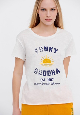 FUNKY BUDDHA-Γυναικείο t-shirt FUNKY BUDDHA λευκό