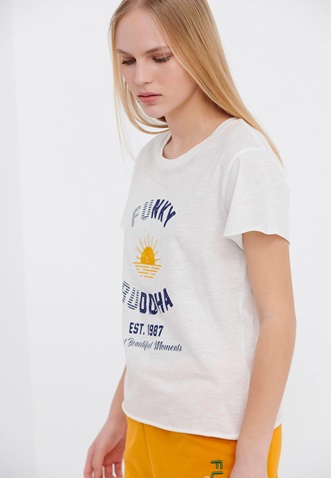 FUNKY BUDDHA-Γυναικείο t-shirt FUNKY BUDDHA λευκό