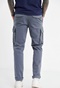 FUNKY BUDDHA-Ανδρικό essential comfort fit cargo παντελόνι FUNKY BUDDHA γκρι