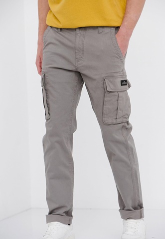 FUNKY BUDDHA-Ανδρικό essential comfort fit cargo παντελόνι FUNKY BUDDHA γκρι