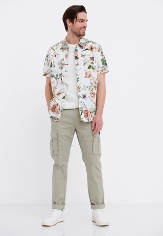FUNKY BUDDHA-Ανδρικό essential comfort fit cargo παντελόνι FUNKY BUDDHA μπεζ