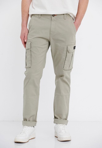 FUNKY BUDDHA-Ανδρικό essential comfort fit cargo παντελόνι FUNKY BUDDHA μπεζ