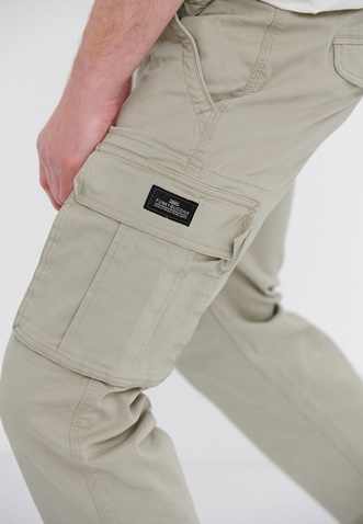 FUNKY BUDDHA-Ανδρικό essential comfort fit cargo παντελόνι FUNKY BUDDHA μπεζ