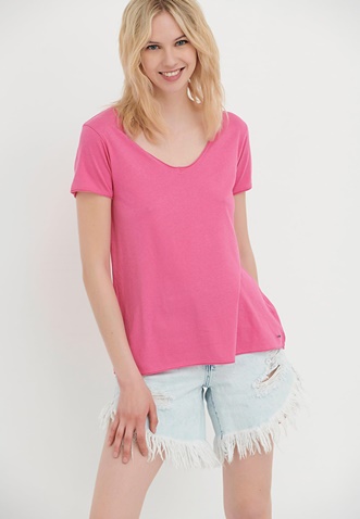 FUNKY BUDDHA-Γυναικείο t-shirt FUNKY BUDDHA ροζ