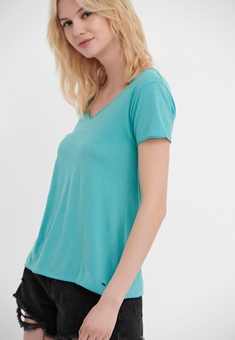 FUNKY BUDDHA-Γυναικείο t-shirt FUNKY BUDDHA μπλε