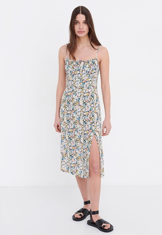 FUNKY BUDDHA-Γυναικείο midi φόρεμα FUNKY BUDDHA FBL005-129-13 floral