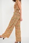 FUNKY BUDDHA-Γυναικεία wide leg παντελόνα FUNKY BUDDHA κίτρινη floral