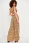FUNKY BUDDHA-Γυναικεία wide leg παντελόνα FUNKY BUDDHA κίτρινη floral