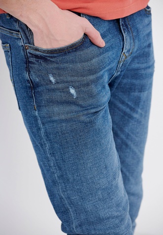 FUNKY BUDDHA-Ανδρικό jean παντελόνι FUNKY BUDDHA Tapered fit μπλε