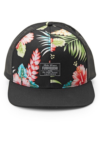 FUNKY BUDDHA-Ανδρικό καπέλο jockey FUNKY BUDDHA μαύρο floral