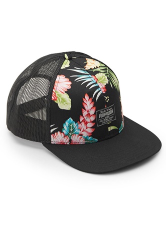 FUNKY BUDDHA-Ανδρικό καπέλο jockey FUNKY BUDDHA μαύρο floral